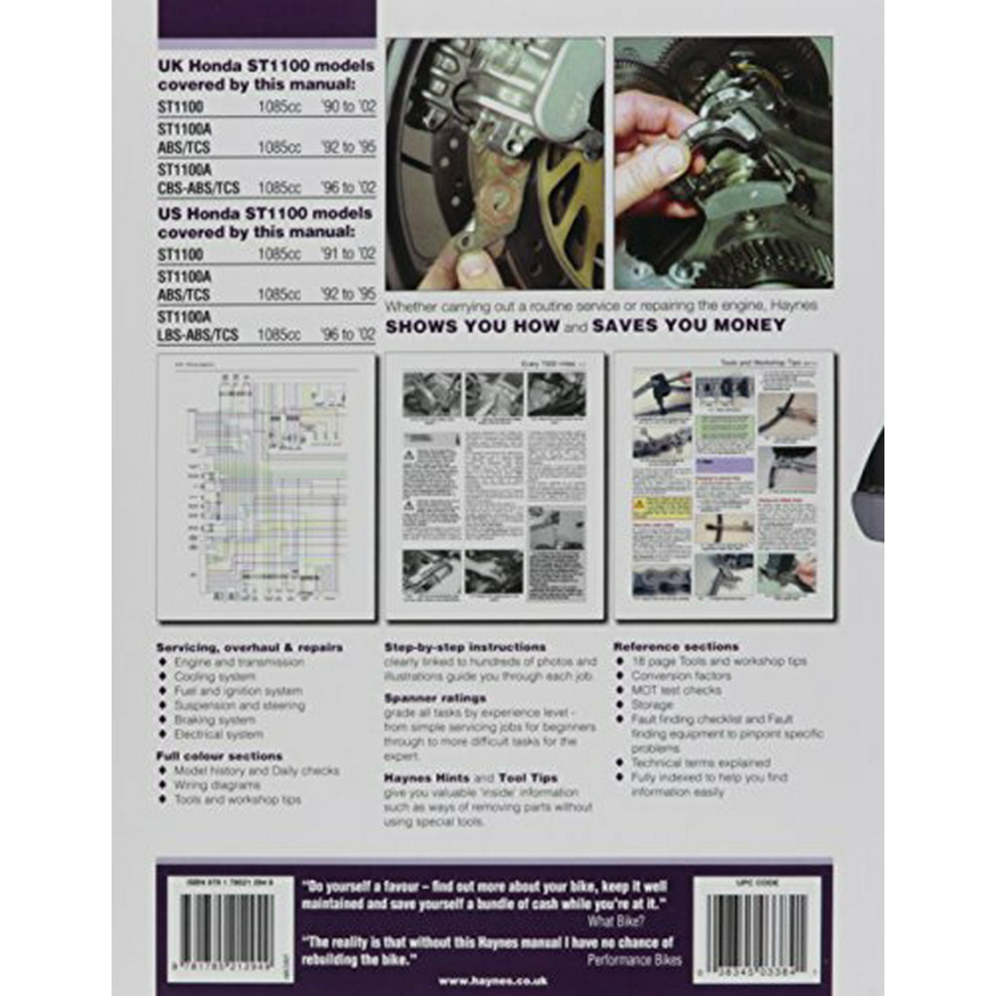 Honda 1996 ST1100/ST1100A Service Manual Shop Repair 96